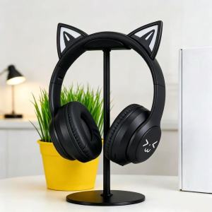 SOYTO | SOYTO Gradient RGB Light Cat Ear Foldable Bluetooth Headset Wireless Stereo Bass Gaming Headphones Adjustable Over Ear Earphone
