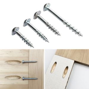 100 ชิ้นไม้ Antirust เฉียง Self - tapping สกรูความแข็งแรงสูงชุบสังกะสีเล็บสําหรับ Pocket Hole Jig ST4-25 ST4-38