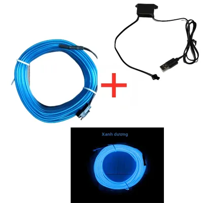 Đèn LED Trang Trí Nội Thất Ô Tô Dây EL Dải Đèn Neon Ánh Sáng Xung Quanh Linh Hoạt USB DIY Tự Làm Đèn Tạo Không Khí Tiệc Tùng Diode 1M/3M/5M