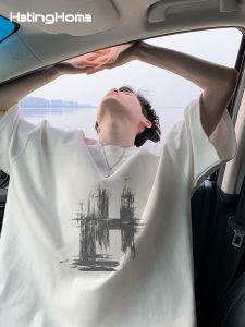 HetingHOME | Hetinghome Loose Fit American Style Short Sleeve T-Shirt Couple Matching Sweatshirt Casual Comfortable Cotton Top For Youth