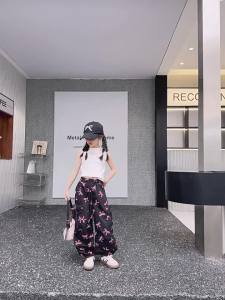 Cargo Pants for Kids Girls 5-16years old Jogger Pants 4 Pockets Loose Pants Baggy Pants New Fashion Cute Bow Design Wide Leg Trousers Hiphop Pants Trend Summer Hot Sale Manila