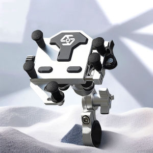Motorcycle Phone Holder Universal Alloy Shock-Absorbing Motos Bicycle Handlebar Navigation Bracket 360° Rotary Adjustable Stand