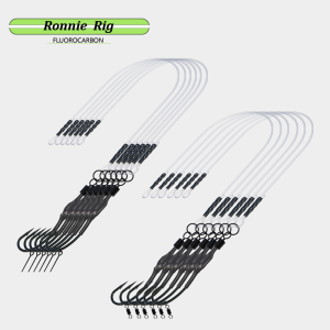 6 pcs Ronnie Rigs Carp Fishing Ready Tied HookLink Fluorocarbon Carp Rigs for Carp Fishing #2#4#6 Hook