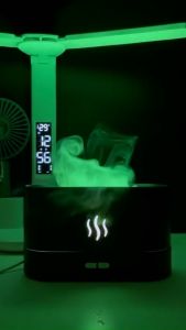 Máy tạo ẩm phòng khuếch tán tinh dầu ngọn lửa LED RGB đầy màu sắc