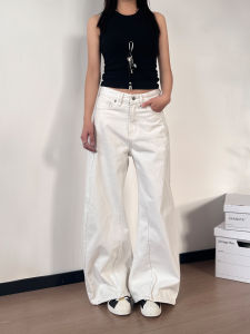 American Retro Versatile Wide Leg Jeans Womens High Waist Loose Shape Casual Long Pants Comfortable Wear All Seasons