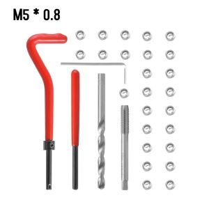 【Sale】15-30Pcs Metric Thread Repair Insert Kit M5 M6 M8 M10 M12 M14 Helicoil Car Pro Coil Tool M14 * 1.5 Thread Repair Insert
