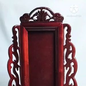 Bài vị thờ gia tiên gỗ tràm bông vàng chạm khắc ép kính