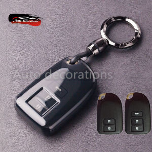 Toyota car leather keychain Toyota yaris prado vios ativ keychain Toyota Transparent car key case 2/3buttons Toyota
