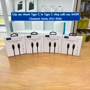 Cáp sạc nhanh Choetech XCC-1035/ XCC-1036 Type C to Type C công suất cao 240w (hàng chính hãng)