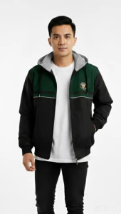 Jaket Windbreaker Kombinasi Outdoor Bolak Balik A615