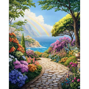 Flower Path Landscape Jigsaw Puzzle 500/1000/1200/2000PCS Paper Puzzle Floral Scene Relaxing Game Home Decor Gift
