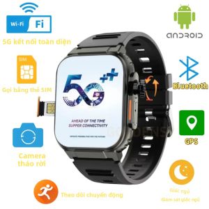 Đồng Hồ Thông Minh Microwear Ultra Ai3 5G Với 180 °   Camera Xoay Màn Hình AMOLED HD Gọi Điện 4G GPS WiFi Google Play Dành Cho Nam Giới