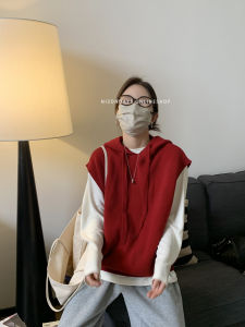 NIZONDAYS Winter New Simple Large Hat Woolen Hoodie Vest Womens Outerwear Long Sleeve Regular Length Commute Style Fashion