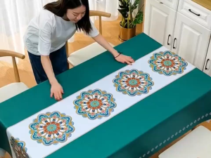 Khăn trải bàn nhẹ sang trọng và cao cấp chống thấm nước và chống dầu không giặt chống bỏng bàn ăn