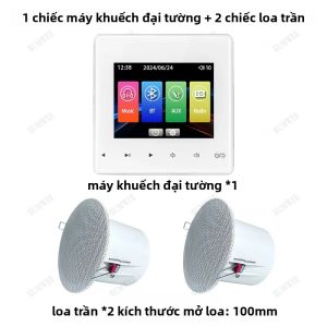 Hệ Thống Âm Thanh Mini Gắn Tường Home Theater Với Bluetooth FM TF AUX Bảng Điều Khiển Loa Âm Trần Stereo Máy Nghe Nhạc 25W 2.0 Kênh
