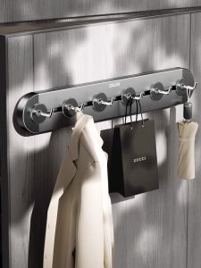 Powerful Load Bearing Door Back Hooks Kitchen Wall Mounted Storage Rack Sliding Track Clothes Hooks No Drilling Required