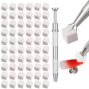 YIKOOLIN 4 Claw Metal Grabber Reacher Tool 50Pcs/200Pcs Mini Nail Sponges Blocks Nail Buffer Block Gradient Nail Art Tools