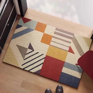 ZHIZHOU | Simple Geometric Coil Dirt-Resistant Cuttable Entrance Door Mat
