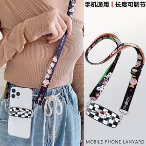 Adjustable Long Crossbody Phone Case Clip-On Lanyard Universal Strap Clip Mobile Phone Accessories Cartoon Design
