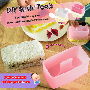 HB DIY Sushi Mold Onigiri Mold Box PP Material Kids Rice Mold Square Shape