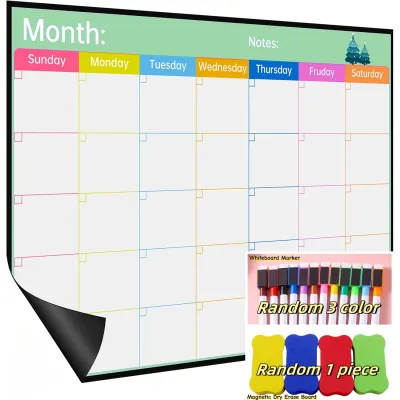 Magnetic Fridge Dry Erase Calendar Large White Board Calendar Refrigerator17x12 inch Family ScheduleMonthly Planner Choresw