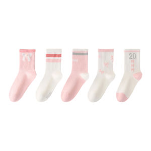 Miiow | Princess Style Girls Sports Socks Breathable Thin Medium Tube Summer Cotton Polyester Blend Comfortable Soft Ankle High Socks