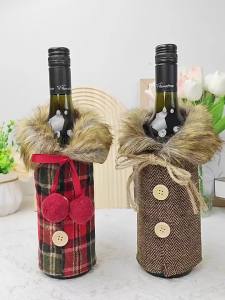Christmas Wine Bottle Cover Bags Dinner Table New Year Christmas Decorations Santa Snowman Reindeer Champagne Bags