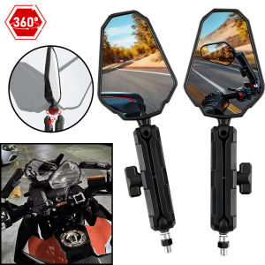 Gương Chiếu Hậu Xe Máy Đa Năng Xoay 360 Độ Gập Được Vỏ ABS Chịu Lực Cao Dành Cho Xe ATV Xe Địa Hình Xe Mô Tô Phụ Kiện Kèm Bu Lông M8 M10