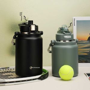 304 Stainless Steel Insulated Cup Solid-color Large-capacity Ton-ton Bucket Portable Hand-held Mountaineering Sports Water Cup