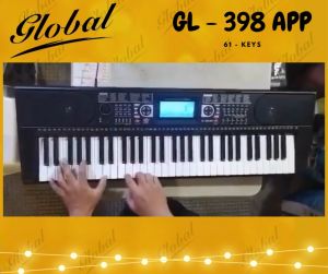 GLOBAL KEYBOARD 61 standard sized keys GL 398 APP (FREE STAND) intelligent teaching KEYBOARD FLASH function SUSTAIN PEDAL compatible USB MIDI Transposing Memory Setting MP3 Player