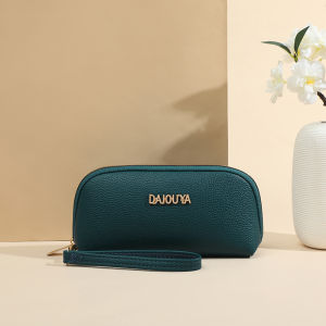 กระเป๋าใส่โทรศัพท์มือถือผู้หญิงแบบใหม่ กระเป๋าถือหนัง PU ความจุขนาดใหญ่ กระเป๋าคาดข้อมือแบบยาว กระเป๋าถือแบบมีซิป