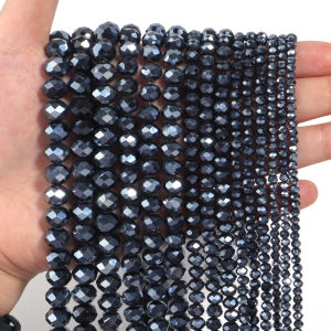 1strand Hematite Stone Beads Faceted Crystal Beads Loose Spacer Beads For Jewelry Making DIY Fashion Necklace Bracelet