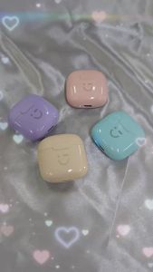 Cute Smiley True Wireless Bluetooth Earbuds 13mm HiFi Stereo Semi-In-Ear Headset Low Latency Gaming Earphone HD Call Headphones