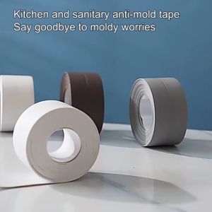 3.8CM×3.2M 1 Roll Toilet Caulk Tape Sealant Strip Self Adhesive Tub Wall Sealing Tape for Sink Bathroom Toilet Bathtub Floor Wall Edge Protector Waterproof Wall Sticker﻿