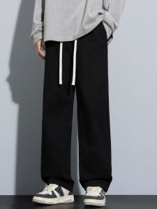 Pure Cotton Mens Casual Sports Pants Summer Thin Sweatpants Loose Straight Leg Black Leisure Trousers for Men Youth Fashion Brand