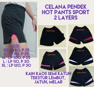 Celana Pendek Wanita Remaja dan Dewasa Double Layer untuk Olahraga / Hotpant Sport 2 Layers / Celana Pendek Wanita / Celana Olahraga Rangkap 2
