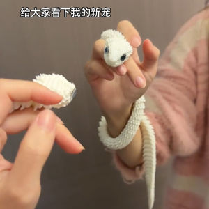 3D Printed Glow-in-the-dark Gradient Crystal Snake Full Joint Mobile Realistic Animal Desktop Decoration Creative Home Accessories