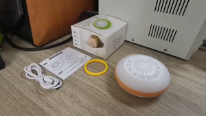 White Noise Machine With 11 White Noise Adjustable Night Light Bluetooth SpeakerTiming Function Orange