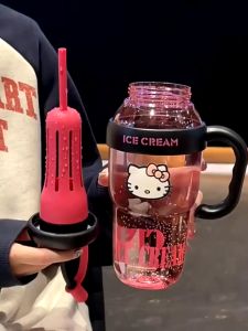 Bình giữ nhiệt ICE CREAM cốc giữ nhiệt tay cầm tiện lợi chịu nhiệt cao dung tích lớn 1200ml có lõi lọc