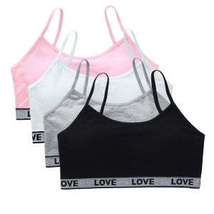 1/4PCS Children Innerwear Cotton Girls Bra Removable Sponge Cup Puberty Girls Training Bras Breathable Teenage Girl Brassiere 14