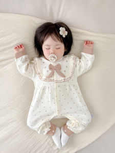 Princess Style Baby Girl Outfit Spring New Cotton Romper Breathable Long Sleeve Princess Clothes next Kiss Baby Romper