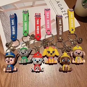 New Animated Cute Puppy Woof Paw Team Keychain Couple Keychain Bag Car Keychain Gift Wholesale patrol doll