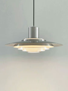 Danish Designer P376 UFO Restaurant Chandelier Modern Minimalist Scandinavian Aluminum Dining Room Multi-Layer Dining Table Bar Lamp