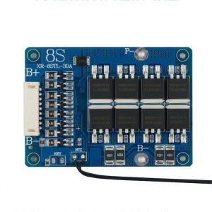 LifePO4 BMS 8S 25.6V 28.8V 30A 24V Battery Battery Balance Charge Board With NTC Temperature Protection Common Port For 600W Inverter/Ebike lithium iron phosphate protection board with balanced  continuous current solar protection board on the same port