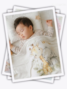 ผ้าห่มเด็ก ผ้าห่อตัว ผ้าสาลู 6ชั้น ผ้ามัสลิน คอตตอน100% (110x110ซม.) เย็บเสริมขอบ นุ่มสบายไม่ระคายเคือง สำหรับเด็กอ่อน