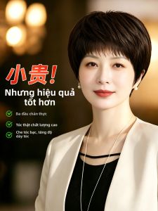Is a wig | Tóc Thật Nhẹ Trọn Đỉnh cho Phụ Nữ Trung Niên và Cao Tuổi