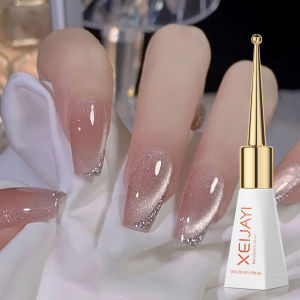 1pc 10ml Silk Nude Crystal Cat Eye Magnetic Nail Polish Holographic Pink Cat Eye Gel Nail Polish Varnish