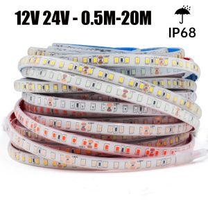 IP68 Waterproof LED Strip 12V 24V 120Leds/M White 3000K 4000K 6000K Flexible Ribbon Rope Light For Outdoor Swimming Pool Decor