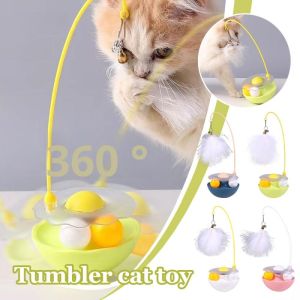 Tương tác Tumbler đồ chơi cho mèo thiết lập tự giải trí trêu ghẹo Gậy mèo đồ chơi căng thẳng Relief làm giảm sự nhàm chán đồ chơi cho mèo con với lông hạt lăn