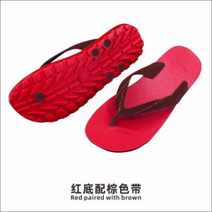 รองเท้าแตะชายหาดกันลื่นทนทานต่อการสึกหรอพื้นแข็งแบบ 3D สำหรับผู้ชาย รองเท้าแตะแบบสวมสบายสไตล์เกาหลีสำหรับใส่ไปชายหาด